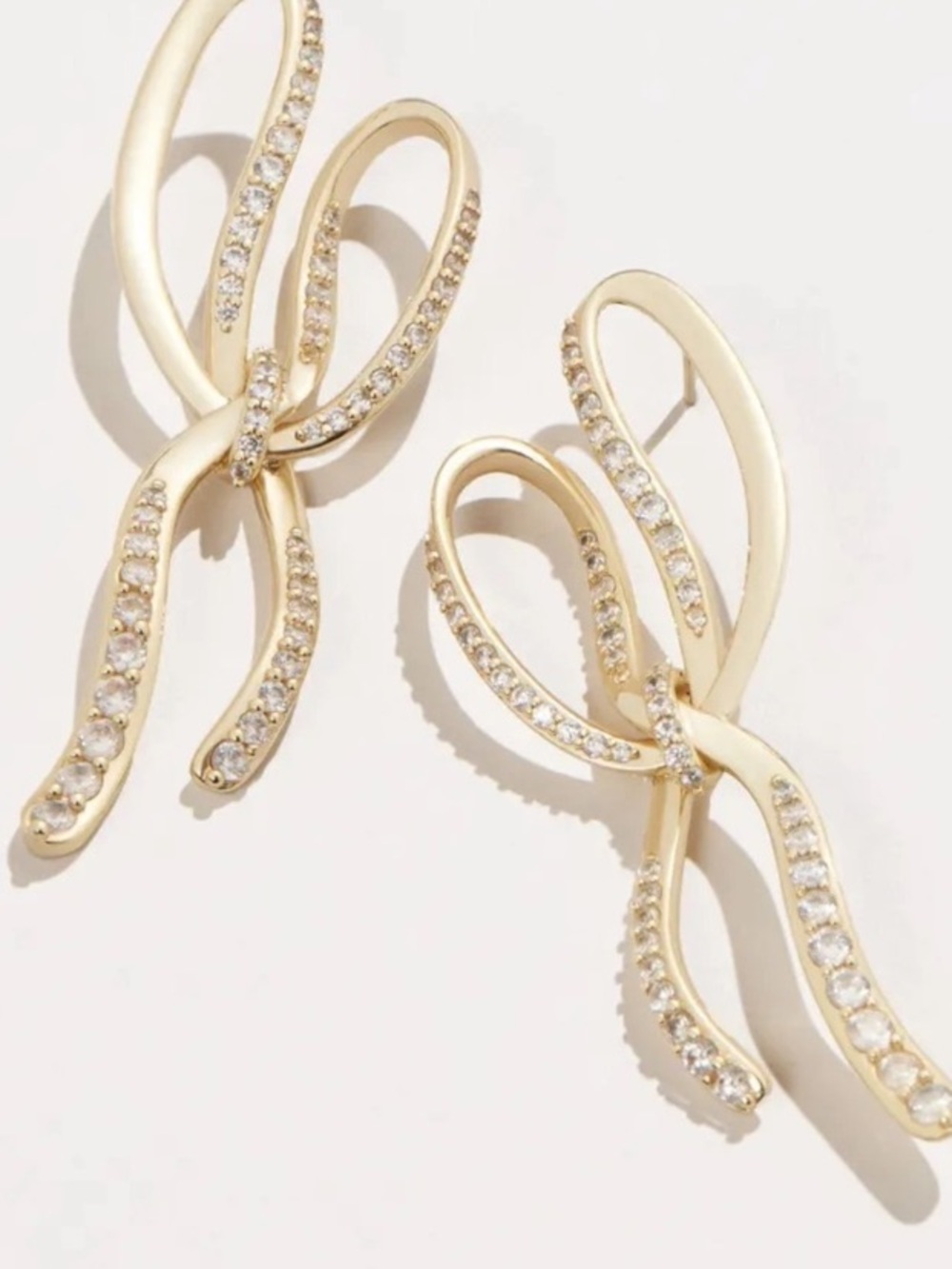 NWT Kendra Scott Gold Bow Pave Earrings